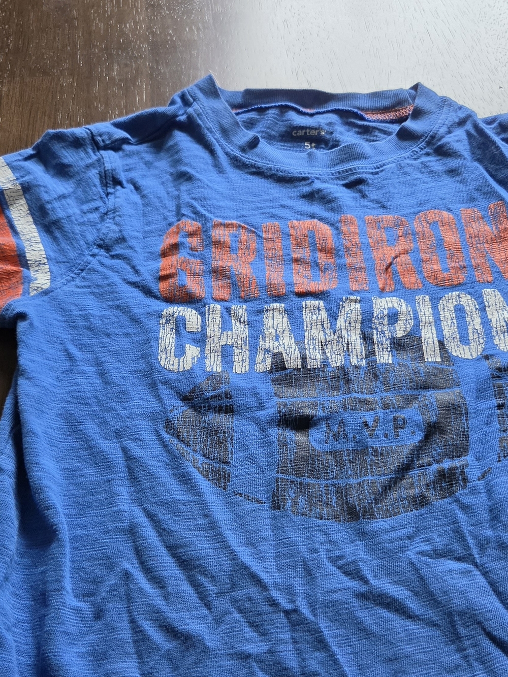 Carter's Blue Short-Sleeve 'Gridiron Champion' Graphic Tee with Red Accent